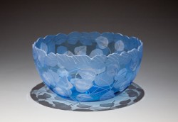Aspen Leaves Bowl glass art by cynthia myers